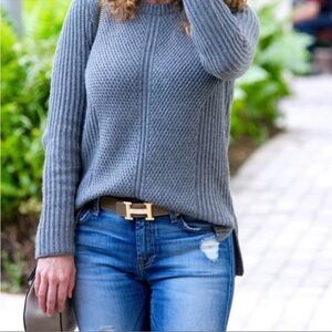 Madewell Hexcomb Texture Sweater Gray Size Medium E5058‎ Cotton Blend